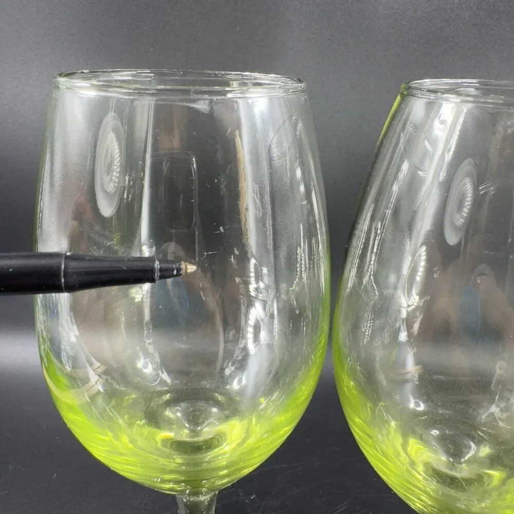 Light Transparent Green Goblet Drinking Glasses Set 2‎ BarWare Glassware Glasses